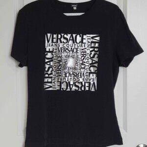 VERSACE, black tshirt, mens